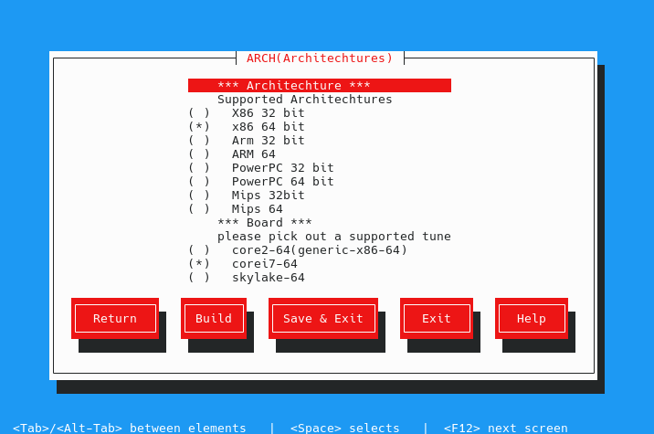 Exos architecture selection