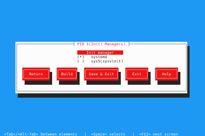 Exos PID1 manager selection